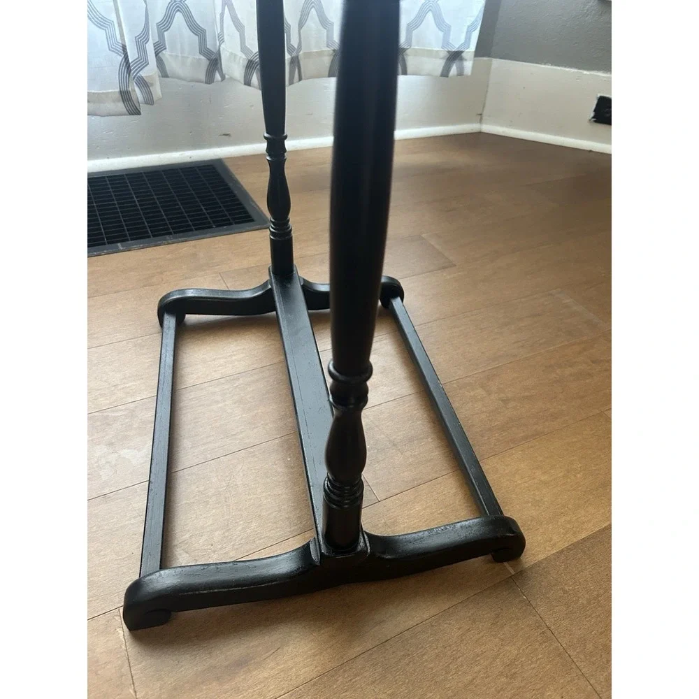 Freestanding Black Wooden Valet Stand